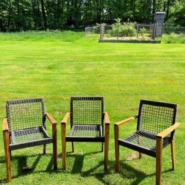 Teak Furniture Restoration Hope This Werks 3 teak chairs Three teak chairs sitting in the grass
