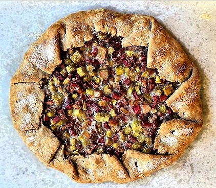 Rhubarb Galette on parchment paper