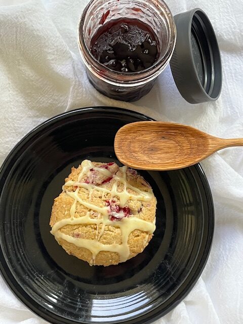 Sourdough Scones Sourdough scone on plate with jam