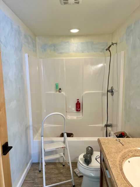 primer on bathroom walls