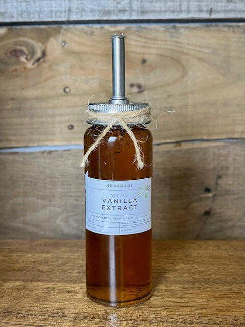 vanilla extract with vodka in cute bottle