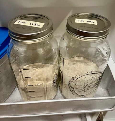 A jar of soft white and a jar of hard white in my freezer