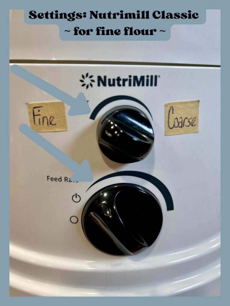 Troubleshooting Freshly Milled Flour by showing the settings on a NutriMill Classic
