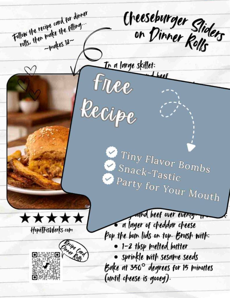 Recipe Card for sliders made on fresh milled flour dinner rolls