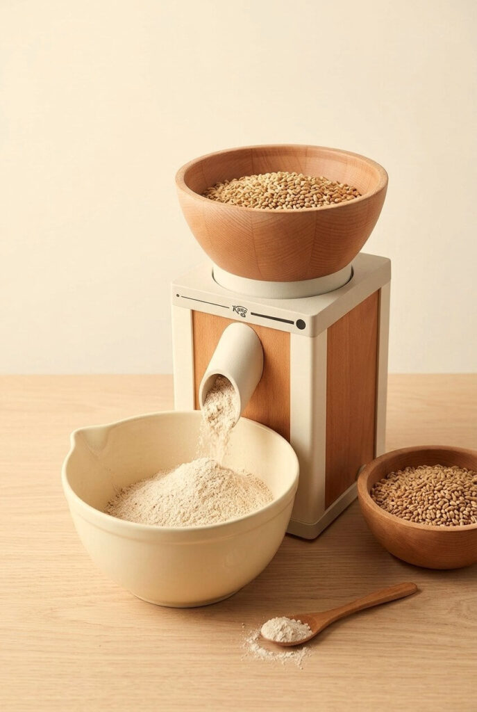 Grain mill to make fresh milled flour