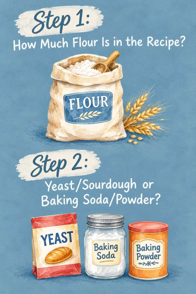 a watercolor picture illustrates step 1 and step 2 with a blue background