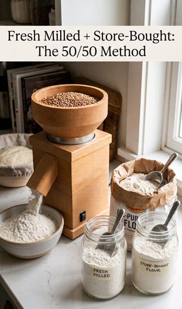 Fresh Milled Recipes with 50 store bought and 50 fresh milled flour